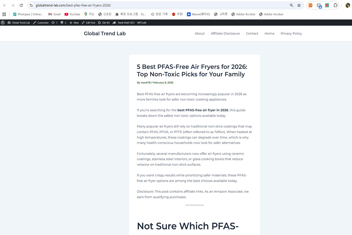 AI-generated affiliate blog post automatically published on WordPress using n8n